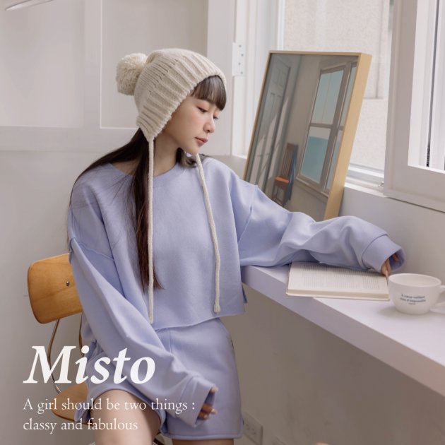 【MISTO SHOP】正韓 自訂款不修邊短版上衣 2色