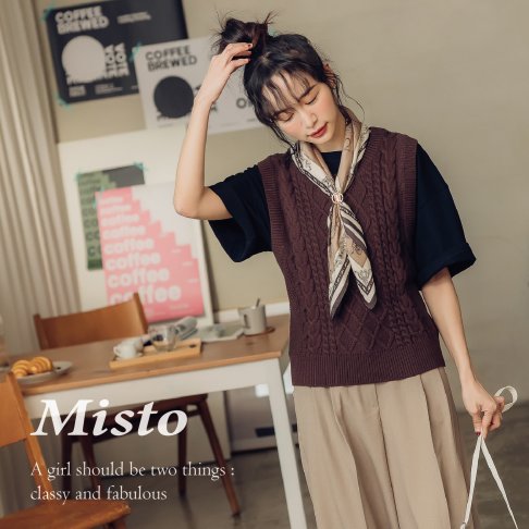 【MISTO SHOP】正韓 自訂款 春季麻花針織背心 4色 / 現貨