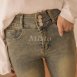【MISTO SHOP】韓系 三釦造型單寧貼褲｜S-XL