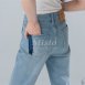【MISTO SHOP】正韓 口袋配色不修邊小男友褲｜不修邊｜有型牛仔長褲