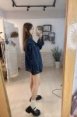 MEIIII 自訂款巴恩恩拼接牛仔外套