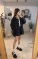 MEIIII 自訂款巴恩恩拼接牛仔外套