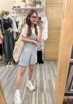 直螺紋吊帶短褲