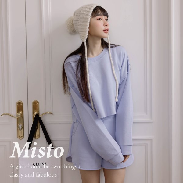【MISTO SHOP】正韓 自訂款不修邊短版上衣 2色