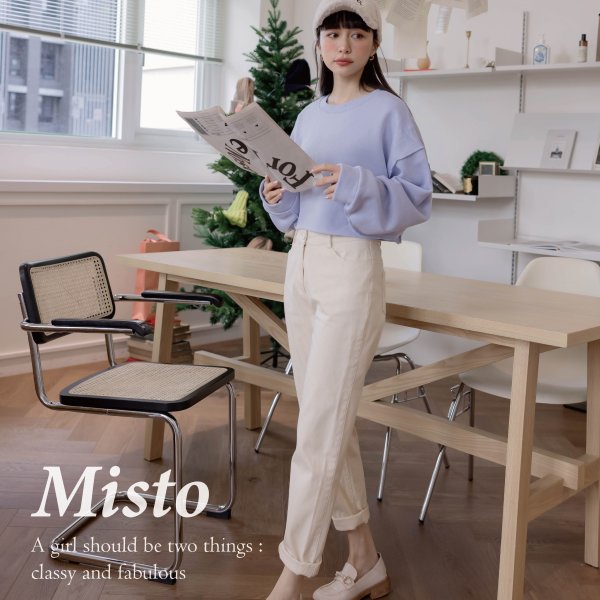 【MISTO SHOP】正韓 自訂款不修邊短版上衣 2色