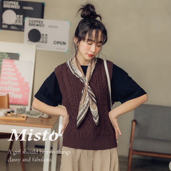 【MISTO SHOP】正韓 自訂款 春季麻花針織背心 4色 / 現貨