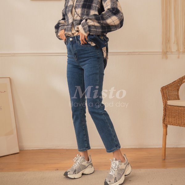 【MISTO SHOP】韓系 單寧9分直筒褲｜S-L