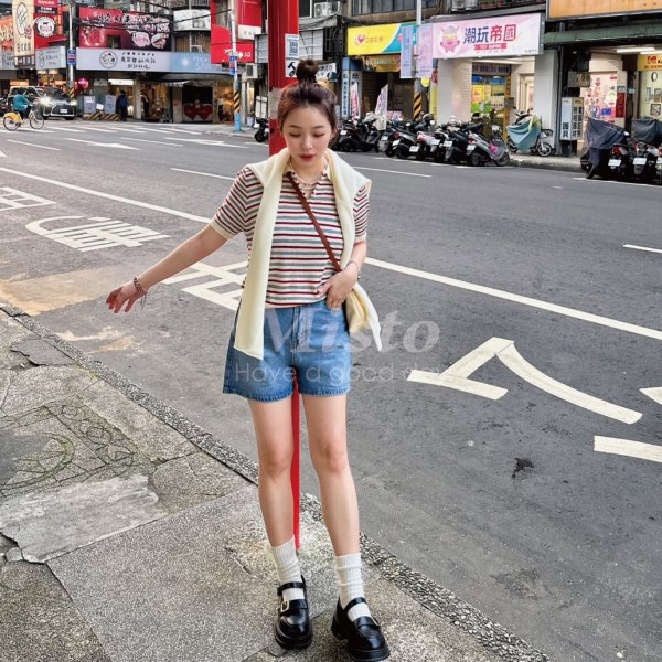 【MISTO SHOP】韓系 單寧修身短褲｜S-XL