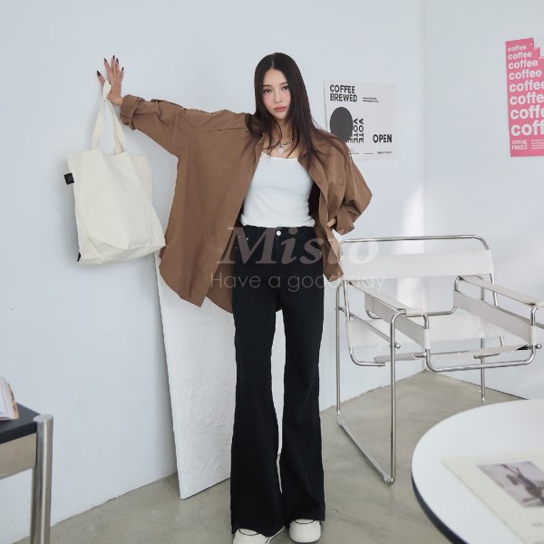 【MISTO SHOP】自訂款｜後標籤長版襯衫｜2色