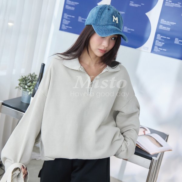 【MISTO SHOP】自訂款 男裝｜POLO領大學T｜毛巾布沒有刷毛