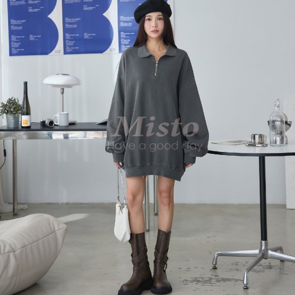 【MISTO SHOP】自訂款 男裝｜POLO領大學T｜毛巾布沒有刷毛