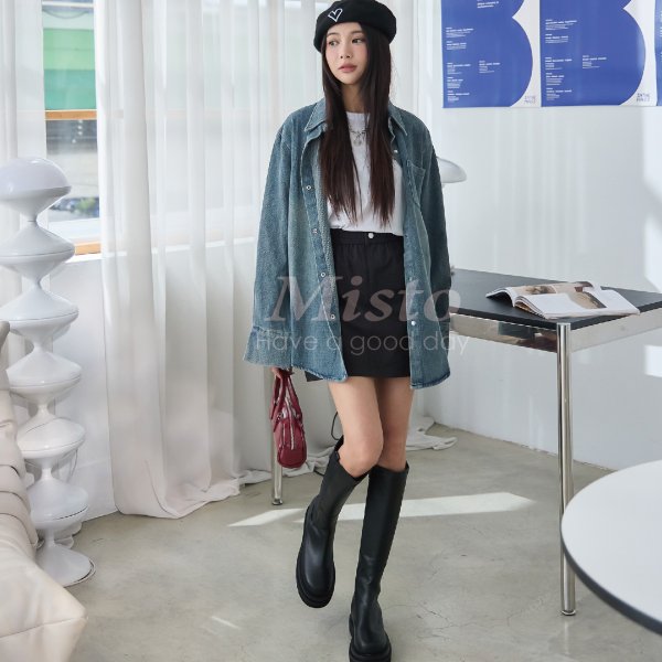 【MISTO SHOP】自訂款 水洗單寧襯｜不怕皺｜紋理布面