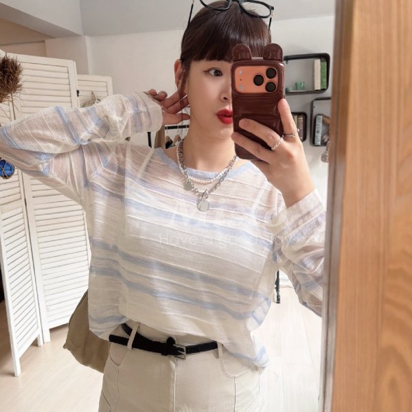 【MISTO SHOP】微透感條紋上衣